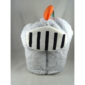 NEW! Pillowfort Knight Hooded Blanket Kids One Size - Gray Plush w/ Orange Crest